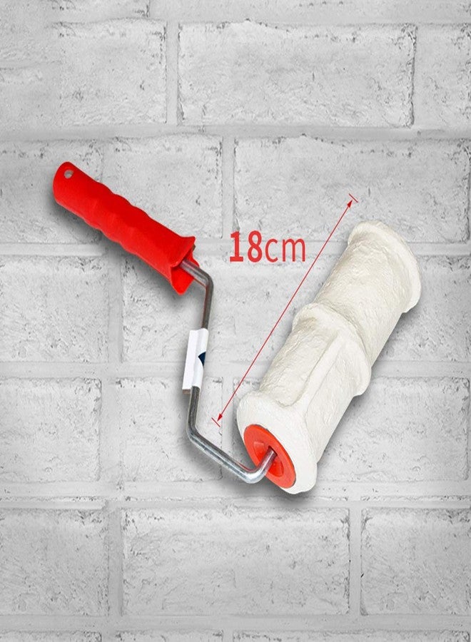 Tookie Embossed Paint Roller, 8 Inch Brick Embossing Roller for Wall Decoration, Art Brush Paint Roller Embossing Cylinder with Rubber Handle for Household DIY Paint Roller Art - Image 3