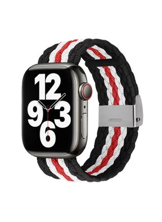 Replacement Strap Nylon Braid Watch Band For Apple Watch Series 9&8&7 41mm / SE 3&SE 2&6&SE&5&4 40mm / 3&2&1 38mm Black White Red - pzsku/ZD26EF6BBC369FE6CD8C7Z/45/_/1714875561/7dadb628-e1d9-4221-a4eb-5af1a875efd0