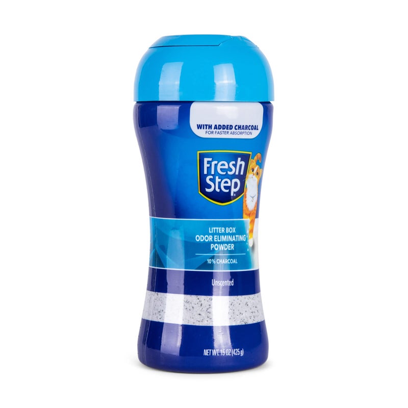 Fresh Step Litter Box Charcoal Odor Eliminating Powder, Unscented - Sifting/Pour Cap - Deodorizer Powder Combats Odors and Neutralizes Smells to Keep Your Home Clean, 15 Ounces - Image 2