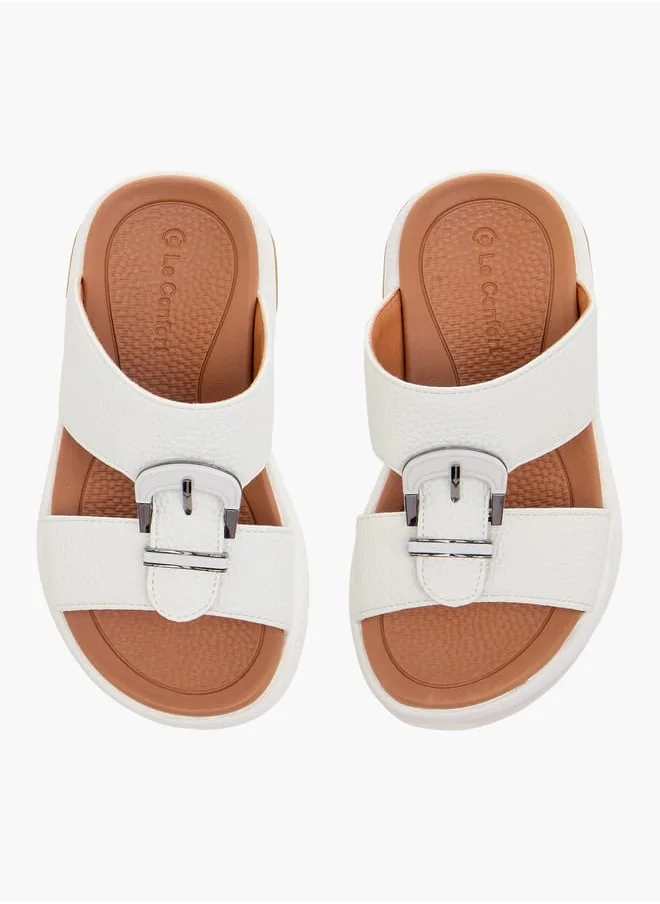 Le Confort Boys Textured Arabic Sandals with Buckle Detail