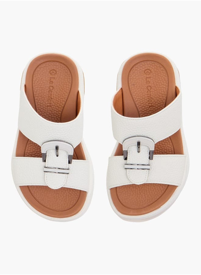 Le Confort Boys Textured Arabic Sandals with Buckle Detail  - Image 1