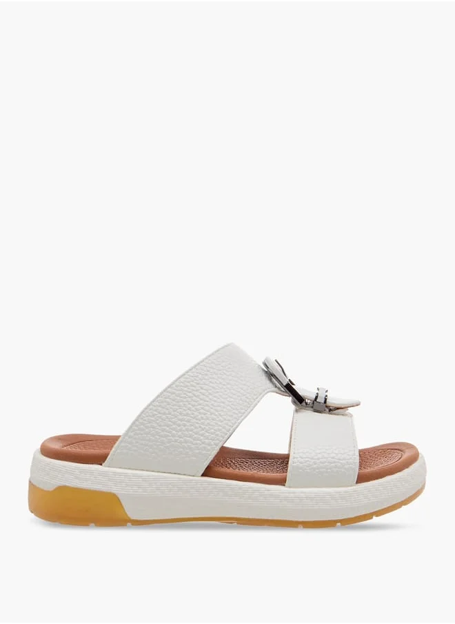 Le Confort Boys Textured Arabic Sandals with Buckle Detail