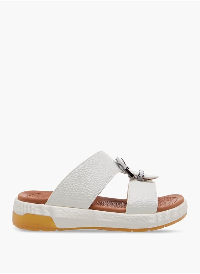 Le Confort Boys Textured Arabic Sandals with Buckle Detail  - Image 2