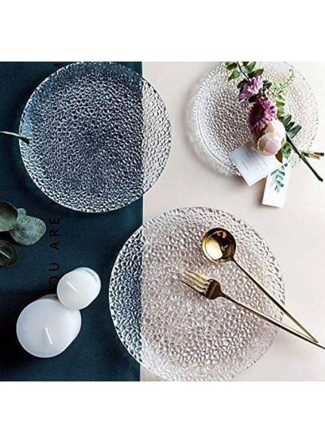 طقم عشاء وتقديم زجاجي شفاف – 18 قطعة من أطباق الطعام الكبيرة والمتوسطة والصغيرة – تصميم أنيق ومتين للضيافة والاستخدام اليومي - Image 2