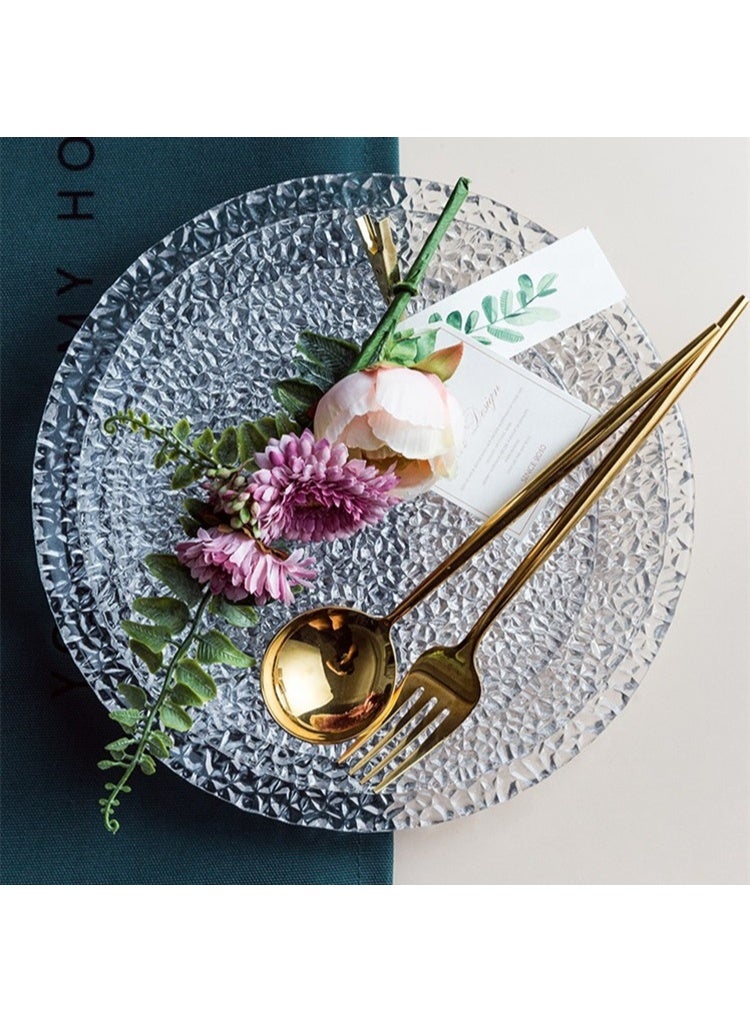 طقم عشاء وتقديم زجاجي شفاف – 18 قطعة من أطباق الطعام الكبيرة والمتوسطة والصغيرة – تصميم أنيق ومتين للضيافة والاستخدام اليومي - Image 5