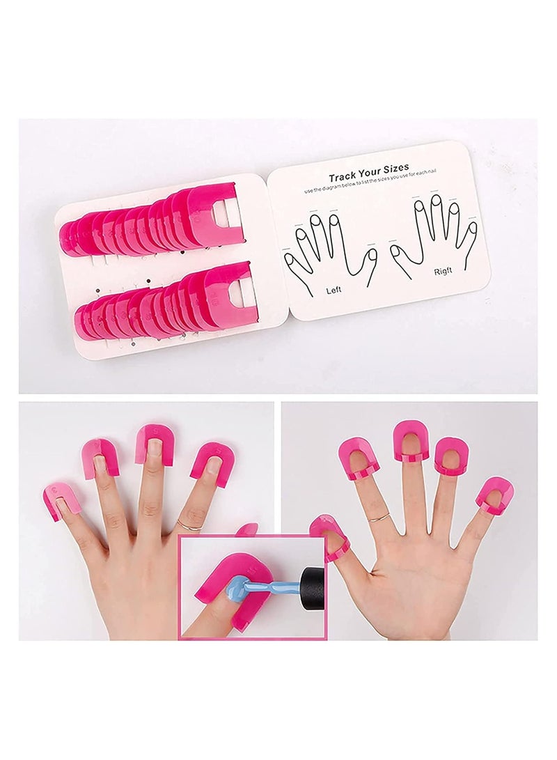 حامل واقي أظافر بلاستيكي لحماية طلاء الأظافر للأصابع، أدوات حماية مانيكير مضادة للتسرب باللون الأحمر الوردي، أداة مانيكير مقاومة للانسكاب (10 أحجام) - Image 4