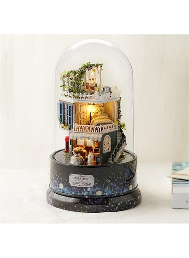 Bluejw Zhiqu House Diy Cabin Handmade Rotating World Villa Creative Music Assembled Model Toys Girlfriend Gift - Image 1