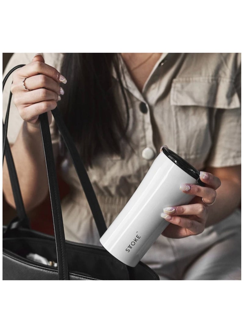 STTOKE Ceramic Insulated Leakproof Tumbler Bottle - 460ml (Angel White) - Image 2