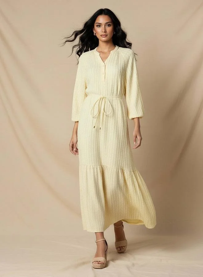 Splash FAV Textured Maxi Women Dress with Tie Up Detail