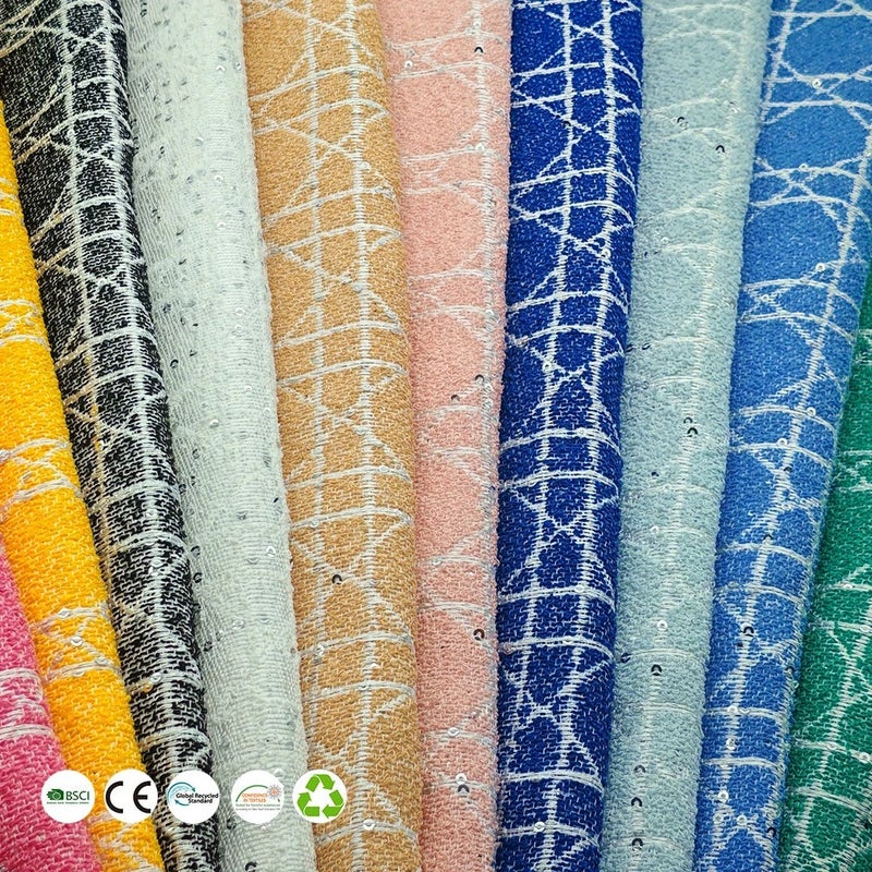 Y&D High-Quality Single-Sided Jacquard Polyester Tweed Fabric for Table Runners, Luggage, and Christmas Decorations - Image 2