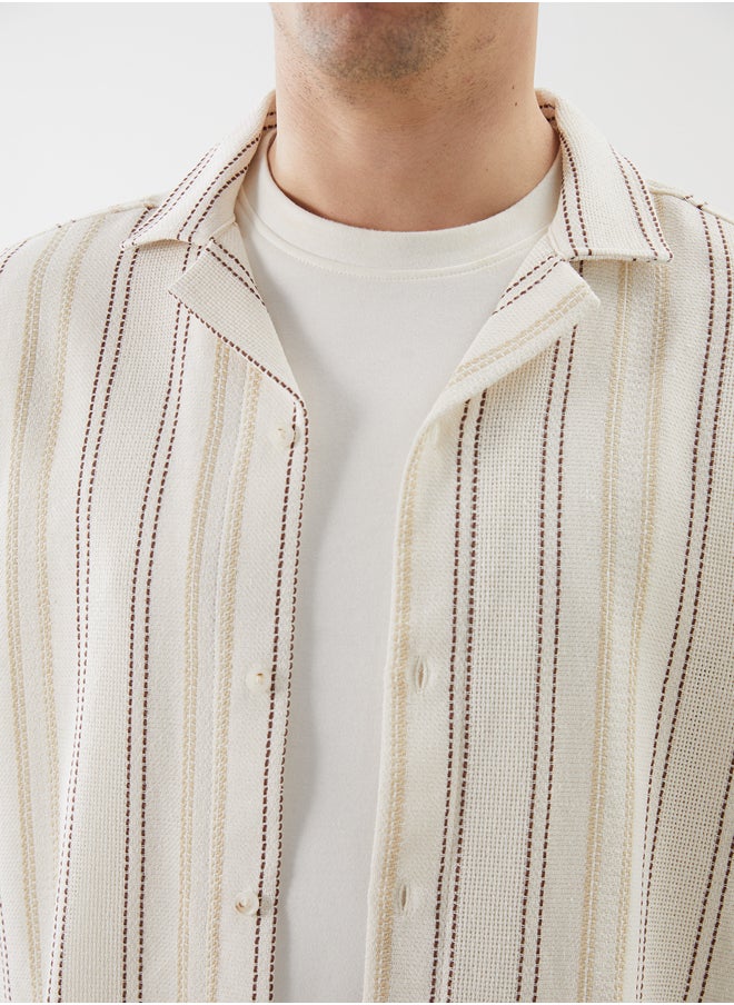 LC WAIKIKI Regular Fit Short Sleeve Striped Men's Shirt  - Image 3