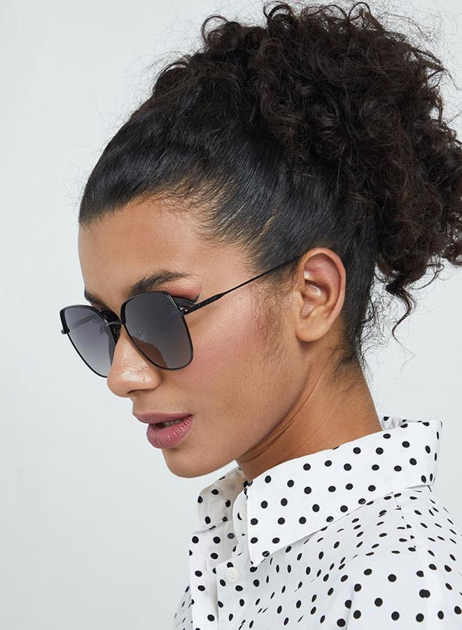 30Sundays Sage,Women Sunglasses, Square Sunglasses, UV Protection: UV400 (Black,Grey) - Image 5