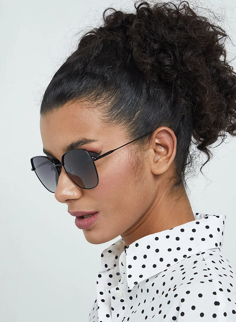 30Sundays Sage,Women Sunglasses, Square Sunglasses, UV Protection: UV400 (Black,Grey)
