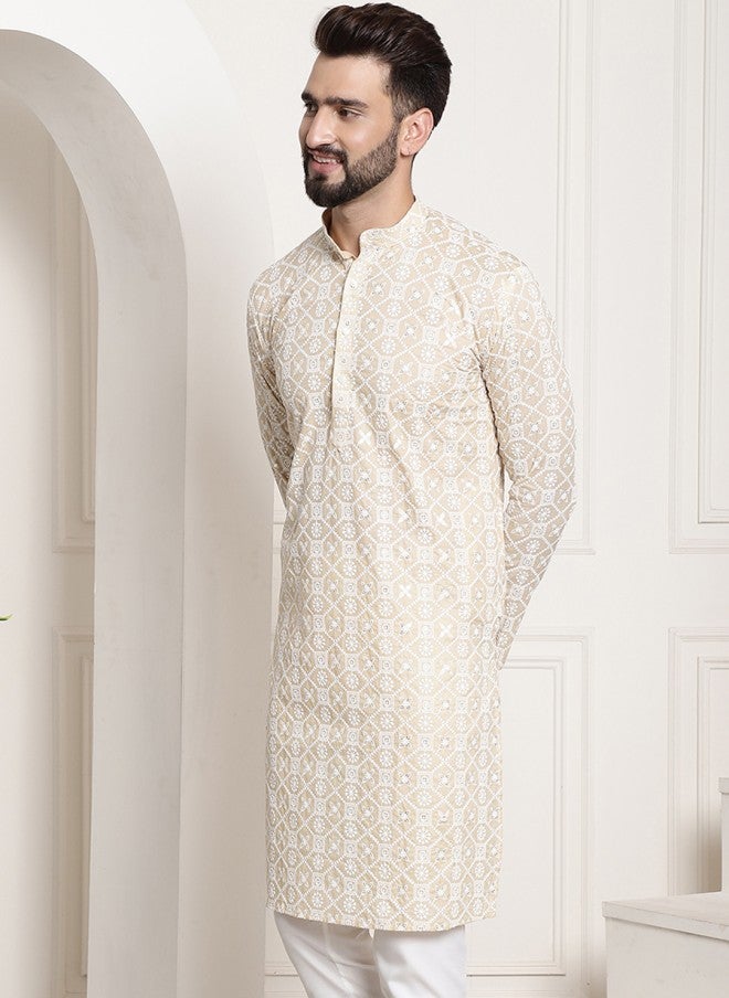 Sojanya قميص قطن بيج للرجال - Image 4