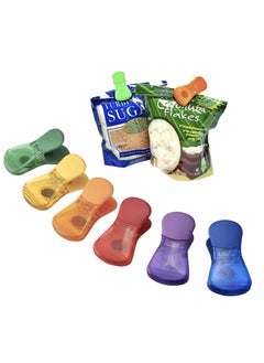 sokany 6PCS Magnetic Multipurpose Bag Clips, Classic Wide Bag Clips Food Sealing Clip ​plastic Heavy Seal Grip (Multicolour)  - Image 1