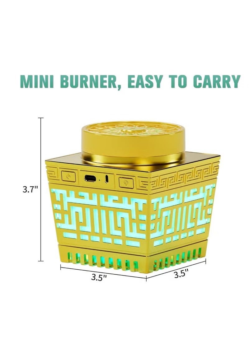 TIGER Quran Speaker with Mini Incense Burner – Gold Bluetooth Speaker with Remote Control, 114 Surahs, 18 Reciters, 17 Translations, Multicolor LED Night Light, Bukhoor Burner, Spiritual Audio Player for Home, Prayer Room & Gifting - Image 4