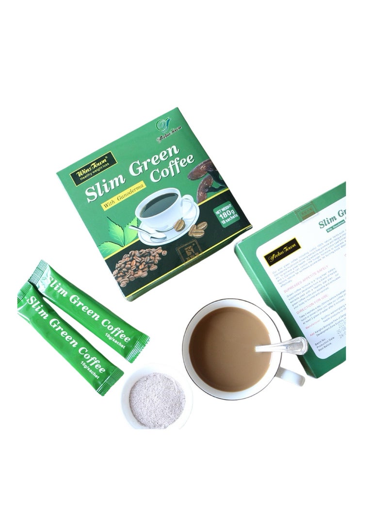 Light green slimming Ganoderma lucidum coffee, a cup before meals to achieve weight loss, a box of 18 sticks 4.4 97