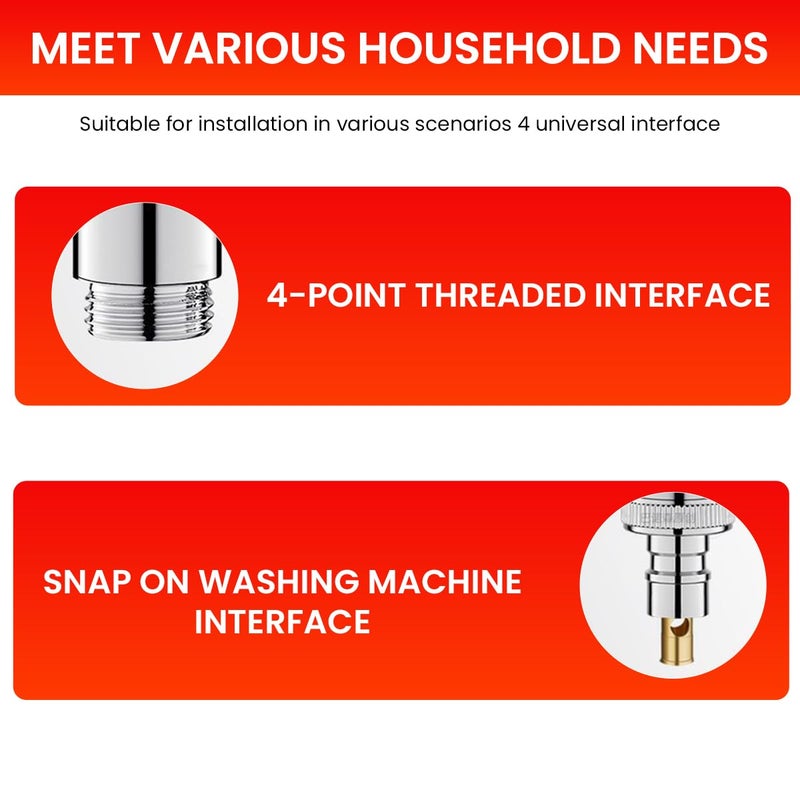 HASTHIP ® Multi Water Inlet Valve Stainless Steel 3 in 1 Water Inlet Valve with Dependent Control Knob Combined Control for Washing Machines (Black) - Image 4
