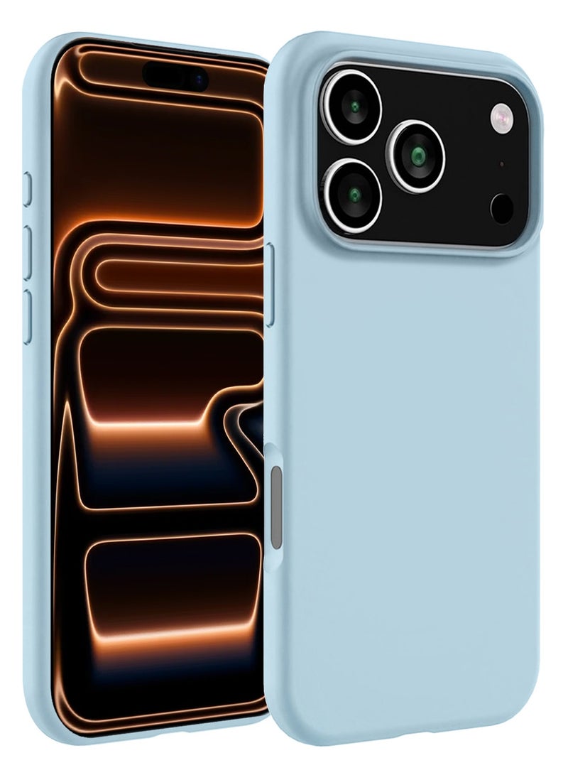 Silicone Protective Phone Case for iPhone 17 Pro Max - Soft Anti-Scratch Microfiber Lining Ultra Slim Drop Protection Phone Cover - Sky Blue - Image 2