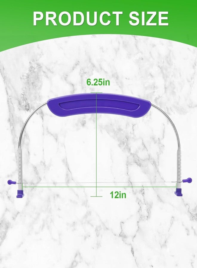 RINKLE TRENDZ Adjustable Small Cake Leveler Cutter Slicer with Stainless Steel Wires and Purple Handle for Professional Baking Tools - Image 5