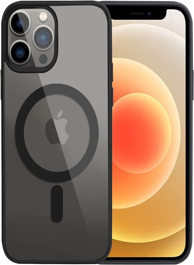 UCHUANG for iPhone 13 Pro Case Clear Magsafe Slim Cover, Ultra-Thin Shockproof and Anti-Yellow Transparent Protective Cover Compatible for Apple iPhone 13 Pro 6.1 inch - Black