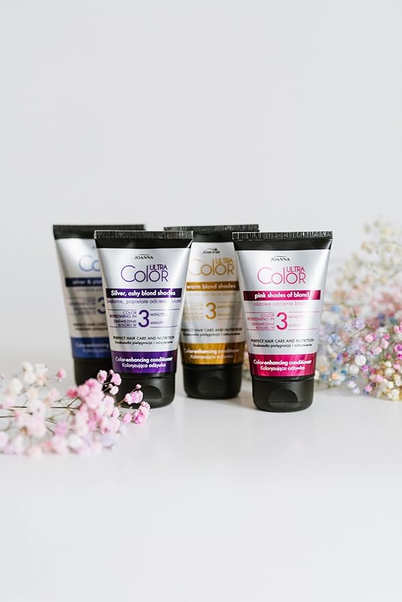 Joanna Ultra Color Colour Enhancing Conditioner Silver Platinum Shades Of Natural And Dyed Hair Hydrating Moisturising Ammonia Refresh And Enhance The Colour In 3 Minutes 100 g