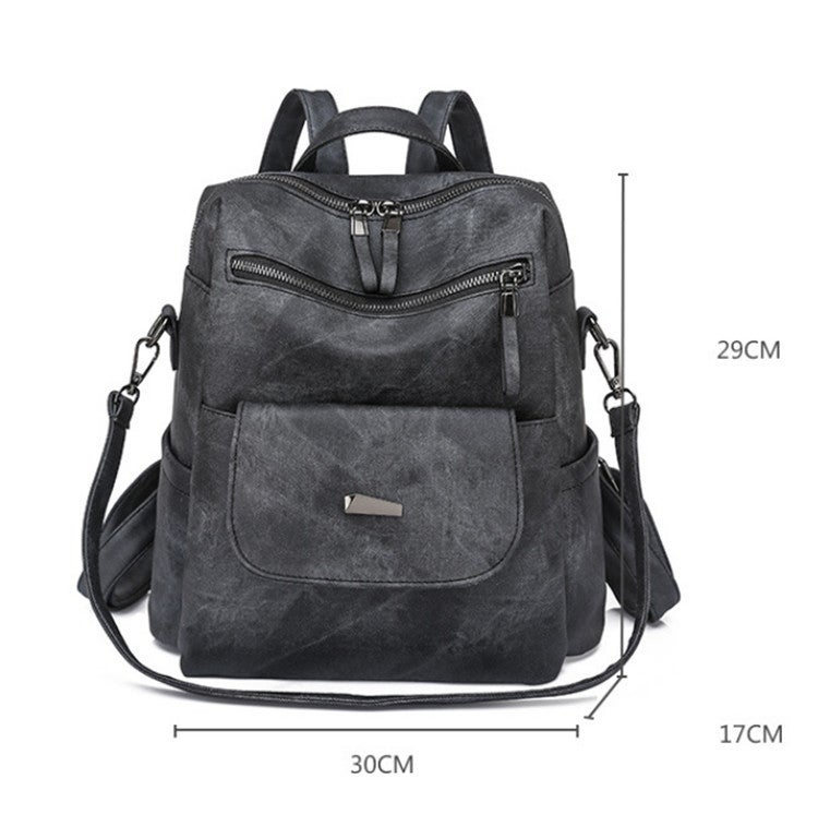 Women's Large Capacity 2-in-1 PU Leather Backpack Shoulder Bag - Image 2