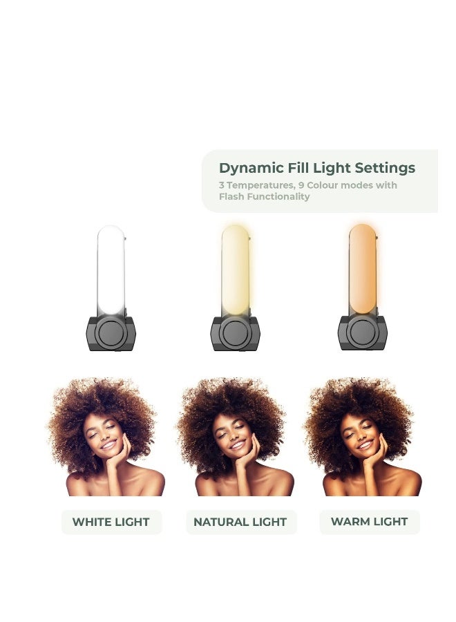 Gimbal Stabilizer For Smartphones, 360° Rotation Tripod with Wireless Remote Fill Light, Portable Phone Holder Auto Balance 1-Axis Gimbal for Filming Bluetooth Selfie Stick Mobile Phone Holder - Image 5