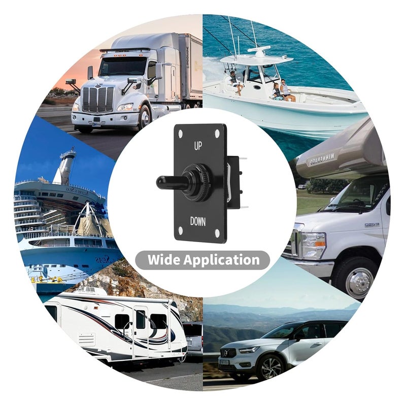 briidea Boat Trim Switch, Marine Toggle Up Down Switch 12V 15A On Off On Momentary Panel 3Pin Control, Ideal for RV Boat Cars - Image 4