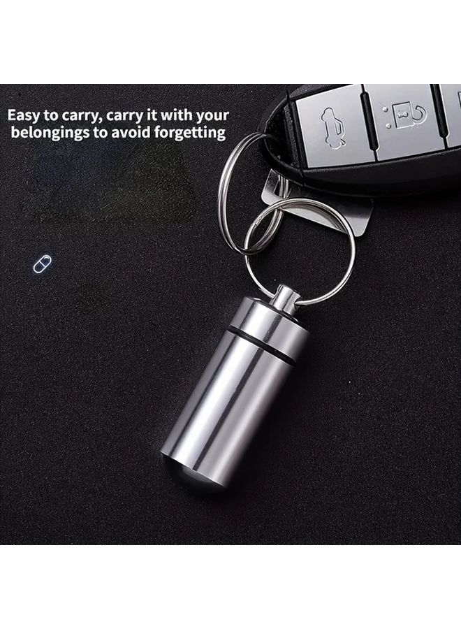 Portable Waterproof Stainless Steel Medicine Bottle Silvery 17mmx60mm Pill Organizer - Image 4