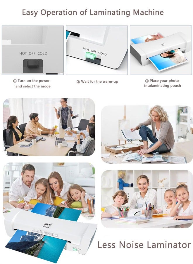 OSMILE Laminating Machine, Laminator Machine with Hot and Cold Settings, A4A5A6 Laminator Machine Set, A4 Thermal Laminator for Home School Office - Image 4