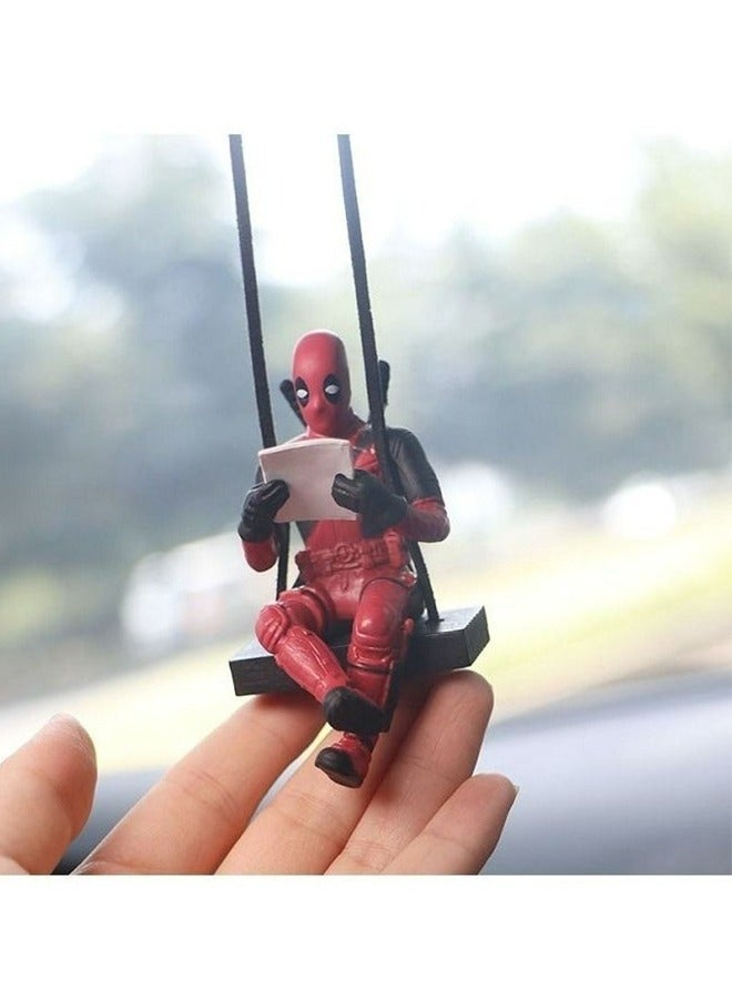 Little Cheap Deadpool Car Decoration Accessories Mini Cartoon Character Car Mirror Suspension Ornament Creative Auto Interior Decor For Car Enthusiasts Boys Gift Daily Driving Decoration - Image 2