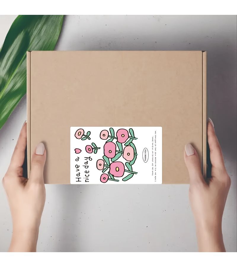 200 قطعة من لاصق الشكر، تصميم زهور، ألوان ناعمة، ملصقات تغليف الهدايا - Image 4