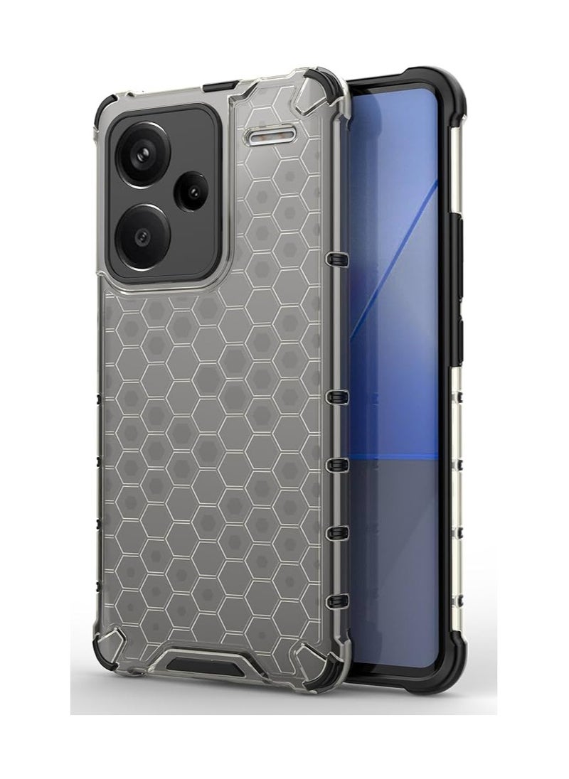 Generic Xiaomi mi note 13 pro plus HoneyComb Shockproof Frame TPU hard PC Clear Case Cover- dark 