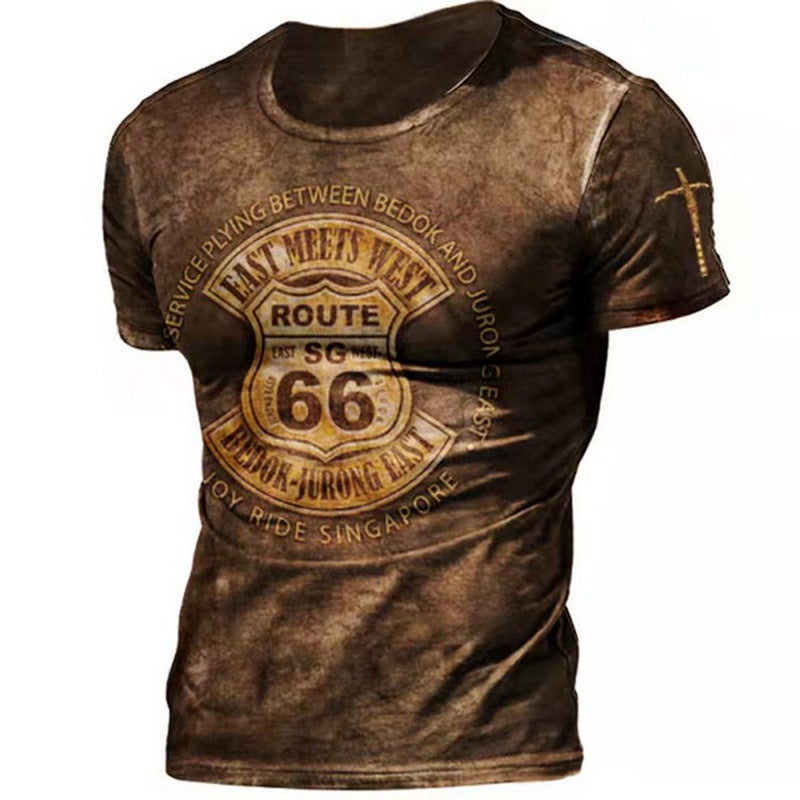 Printed T-Shirt Export Men'S Short-Sleeved Pullover T-Shirt 3D Digital Printed Short-Sleeved T-Shirt-Piece Drop Shipping - Image 1