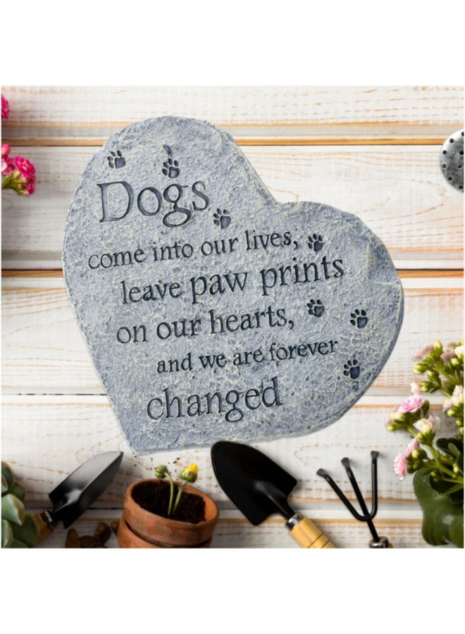 Dog Speak Pet Memorial Stone - Dogs Come Into Our Lives and Leave Paw Prints on Our Hearts - Paw Prints Bereavement Memorial Gift for Pet Loss & Remembrance - Image 5