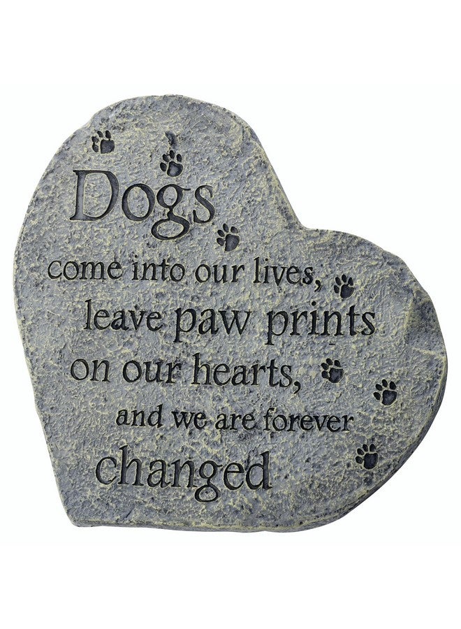Dog Speak Pet Memorial Stone - Dogs Come Into Our Lives and Leave Paw Prints on Our Hearts - Paw Prints Bereavement Memorial Gift for Pet Loss & Remembrance - Image 1