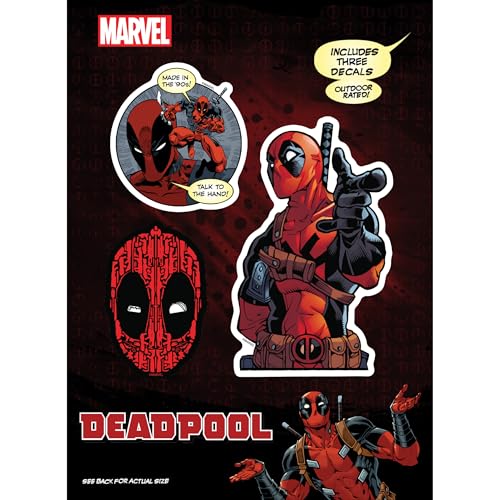 WALL PALZ Marvel Deadpool Vinyl Decals Set of 3 Deadpool Vinyl Car Stickers for Window Truck Bumper Laptop Tumbler Cup Cell Phone Marvel Licensed 90s - Image 1