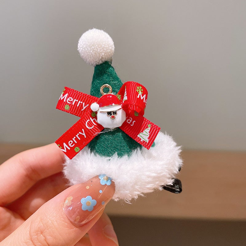 Generic Christmas Kids Cute Hat Hair Clip Antler Grip 2# Old Man