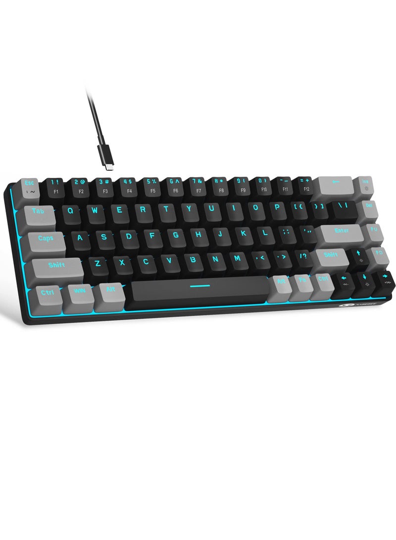 erorex Portable 60% Mechanical Gaming Keyboard (Black/Red Switch) - Image 1
