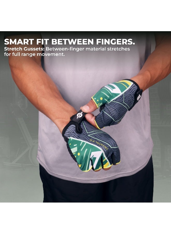 Nivia Crystal 2.0 Gym Gloves for Men & Women, Dotted Padded Palm with Breathable Fabric & Stretch Gussets Between Fingers, Ideal for Cycling, Crossfit, Weightlifting & Fitness Workouts (Green, L) - Image 5