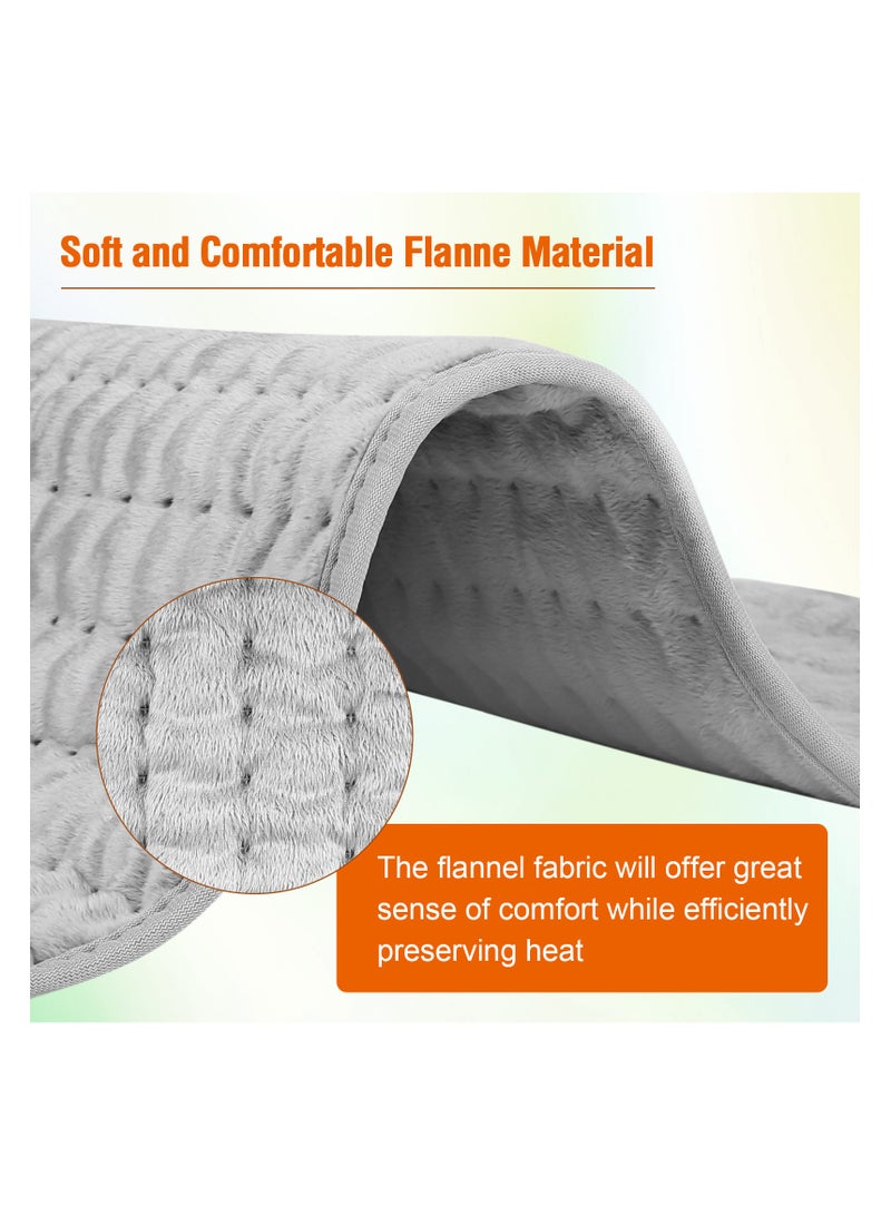 Generic Potfan Heating Pad for Pain Relief of Back Neck and Shoulder 6 Electric Options 4 Settings Auto Shut Off Blankets for Sofa Warm Physiotherapy Heated with Temperature Control Cover Winter Individual YF-FR003 (Grey)  - Image 4