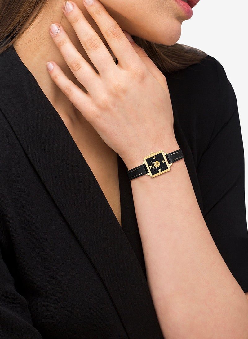 COACH ساعة يد نسائية من الجلد بعقارب مستطيلة الشكل 14503695 - 22 ملم - Image 4