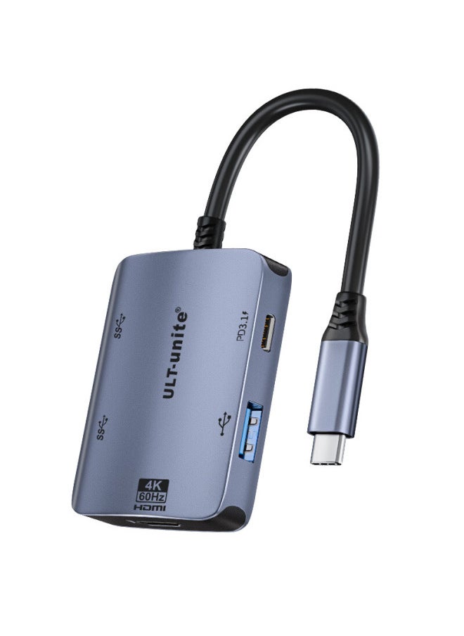 Ult-unite Type-c Hub Usb3.0 Splitter Hdmi Adapter For Apple Macbook, 4k60hz Projection Screen, Pd Charger Five-in-one