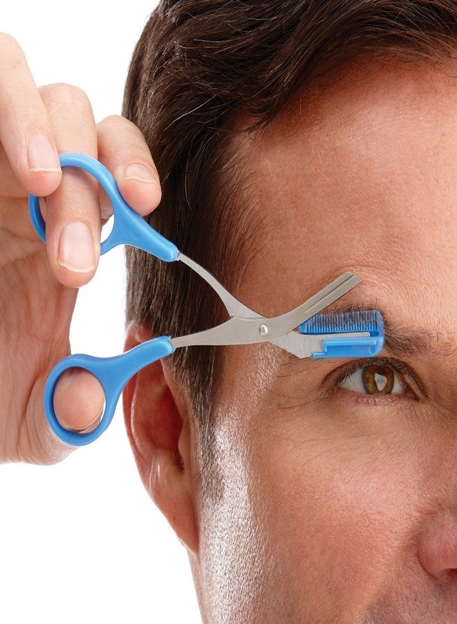 Collections Etc Eyebrow Scissors with Non Slip Finger Grips, Multi - Image 1