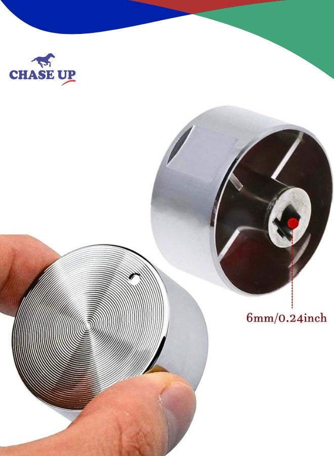 Chase Up 6 Pcs Gas Stove Knob 6mm Metal Gas Stove Knobs Range Oven Knobs Control Knobs Adaptors Oven Switch Cooking Surface Control Locks - Image 2