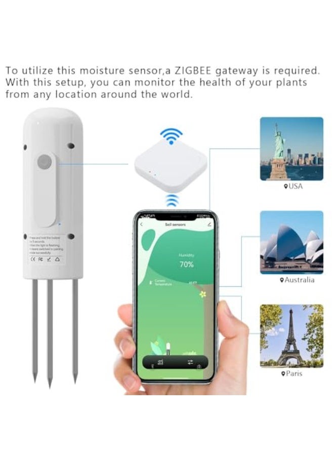 Generic Soil Moisture Meter, Soil Humidity Tester for Plants, Soil Hygrometer Sensor, Outdoor Waterproof Function, Compatible for TUYA Smart APP, for Gardening, Lawn, Farming, Indoor & Outdoor Plants Use  - Image 4