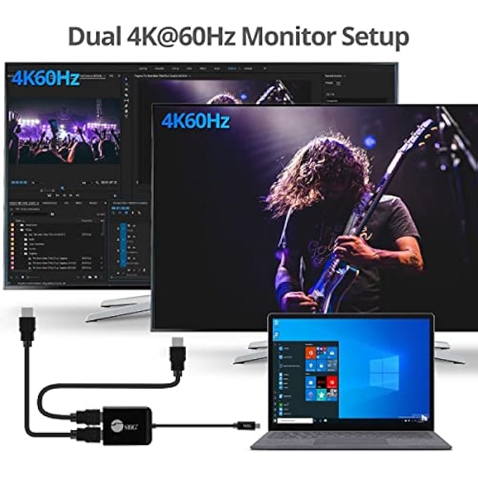 SIIG USB C TO DUAL HDMI ADAPTER, 2 DISPLAY MST VIDEO SPLITTER FOR LAPTOP, COMPATIBLE FOR WINDOWS AND CHROMEOS, NOT FOR MACOS (CE-DP0T11-S1) - Image 3