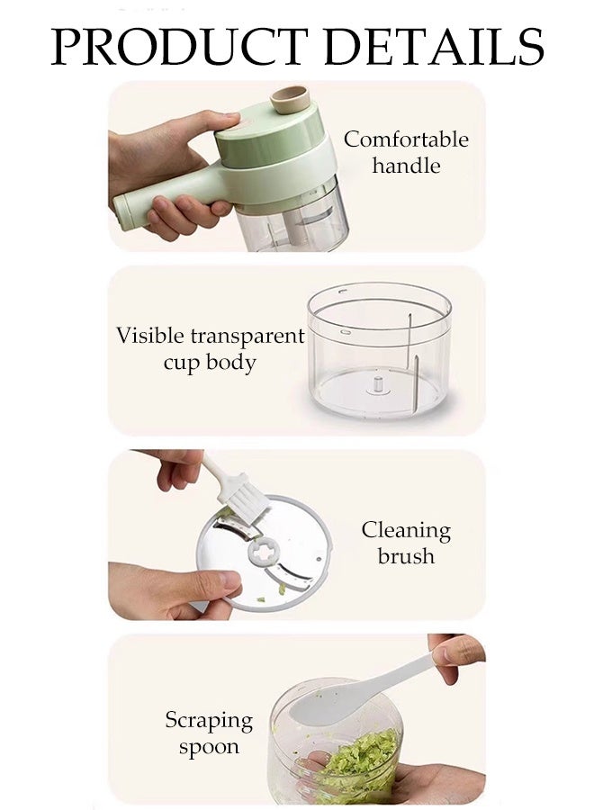 DUNISO Vegetable Cutter，Handheld Electric Vegetable Chopper，Mini Electric Food Chopper，Rechargeable，Easy to Clean，for Vegetables, Spices, Fruits, Herbs - Image 3