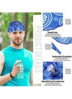 KASTWAVE 6 Pieces Sweat Wicking Doo Rag, Motorcycle Do Rags Head Wrap, Cooling Durags Skull Cap Motorcycle Head Wrap Bandana for Men Women  - Image 3